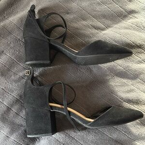 APT. 9 black chunky heel with cross ankle strap